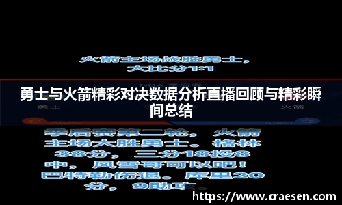 勇士与火箭精彩对决数据分析直播回顾与精彩瞬间总结